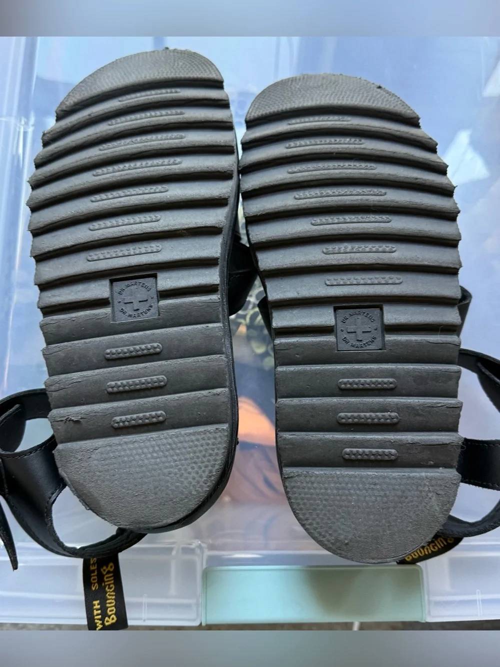 Dr. Martens Blaire Sandals, chunky serrated platform sole and signa Women’s 9